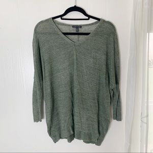 Eileen Fisher Green Linen Long Sleeve Sweater
